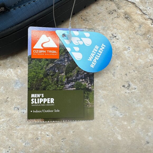 Ozark Trail Men's Size 7 Camp Scuff Slipper Blue Water Repellent Indoor Outdoor - Picture 8 of 10